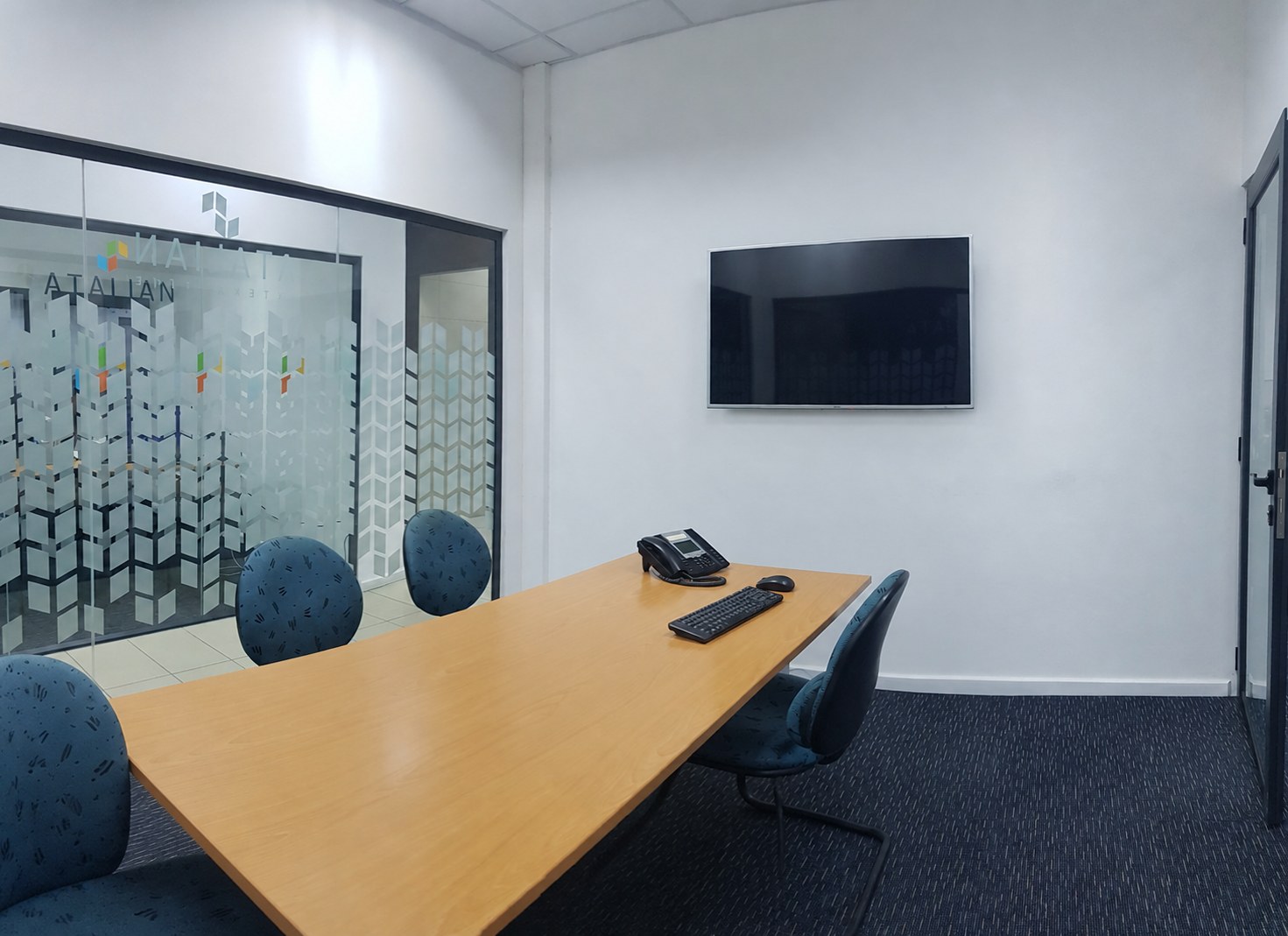 Small meeting room with display